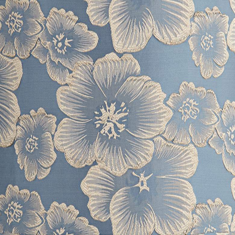 Image 2 Springcrest Abbi Blue Camellia Floral Pattern Drum Shade 13x14x10 (Spider) more views