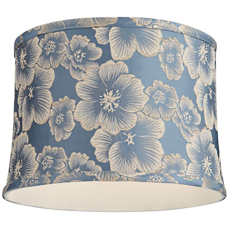 Image 3 Springcrest Abbi Blue Camellia Floral Pattern Drum Shade 13x14x10 (Spider) more views