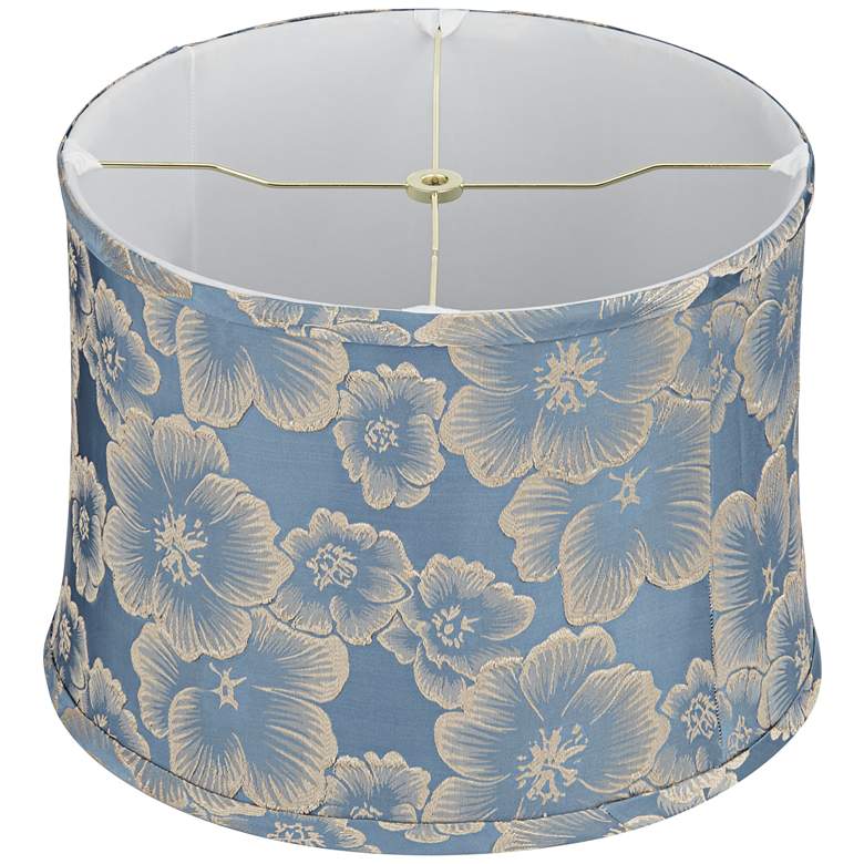 Image 4 Springcrest Abbi Blue Camellia Floral Pattern Drum Shade 13x14x10 (Spider) more views