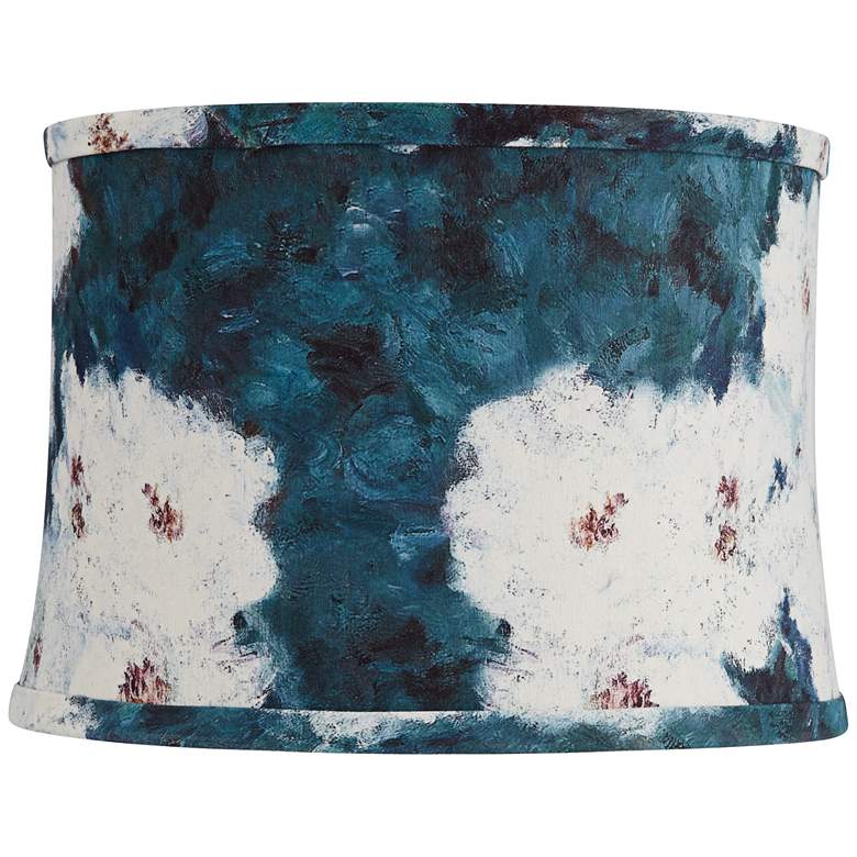 Image 1 Springcrest Abbi Blue Floral Softback Drum Lamp Shade 13x14x10 (Spider)