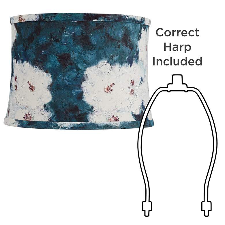 Image 6 Springcrest Abbi Blue Floral Softback Drum Lamp Shade 13x14x10 (Spider) more views