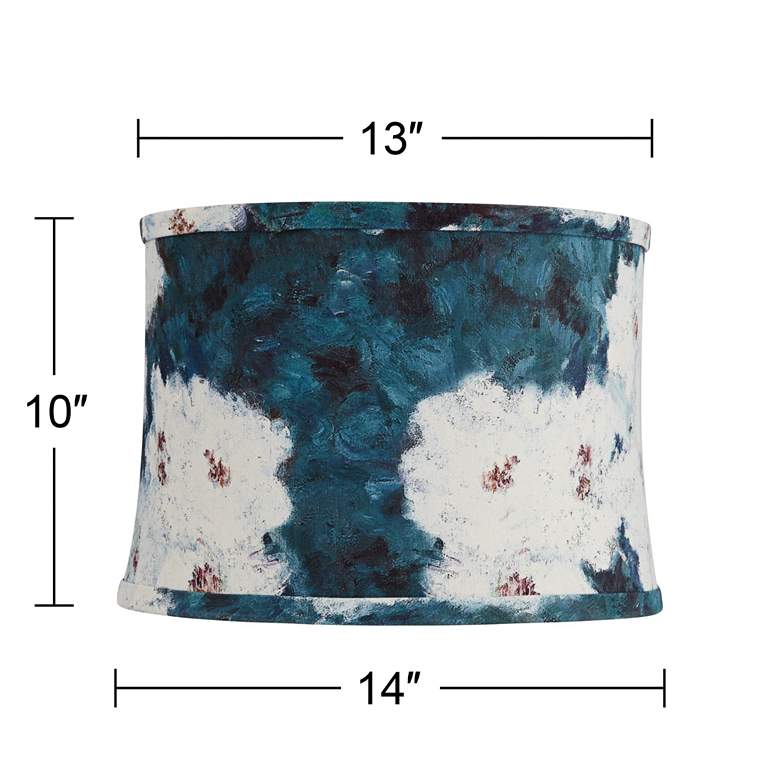 Image 7 Springcrest Abbi Blue Floral Softback Drum Lamp Shade 13x14x10 (Spider) more views
