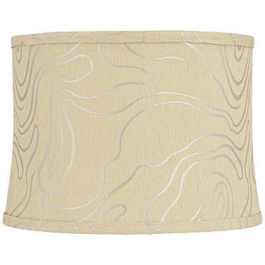 Springcrest Abbi Golden Beige Silver Swirl Drum Shade 13x14x10 (Spider)