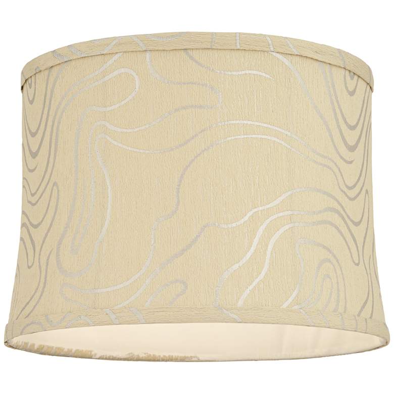 Image 3 Springcrest Abbi Golden Beige Silver Swirl Drum Shade 13x14x10 (Spider) more views