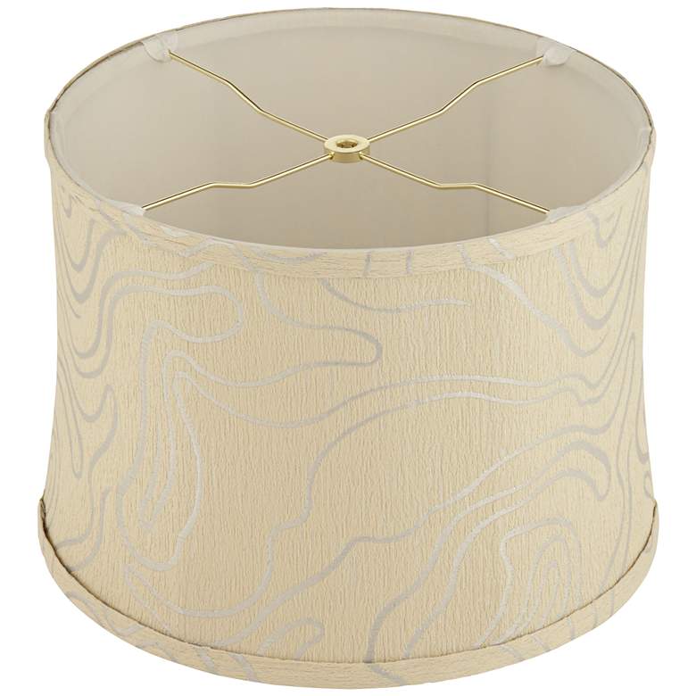 Image 4 Springcrest Abbi Golden Beige Silver Swirl Drum Shade 13x14x10 (Spider) more views
