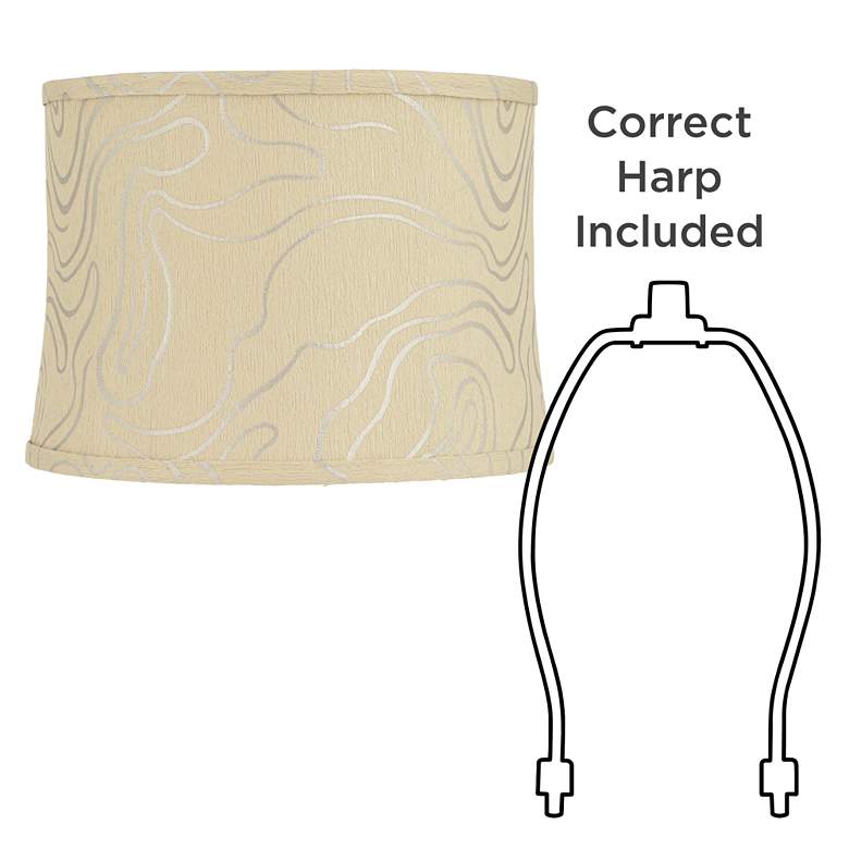Image 6 Springcrest Abbi Golden Beige Silver Swirl Drum Shade 13x14x10 (Spider) more views