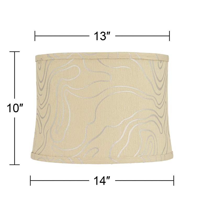 Image 7 Springcrest Abbi Golden Beige Silver Swirl Drum Shade 13x14x10 (Spider) more views