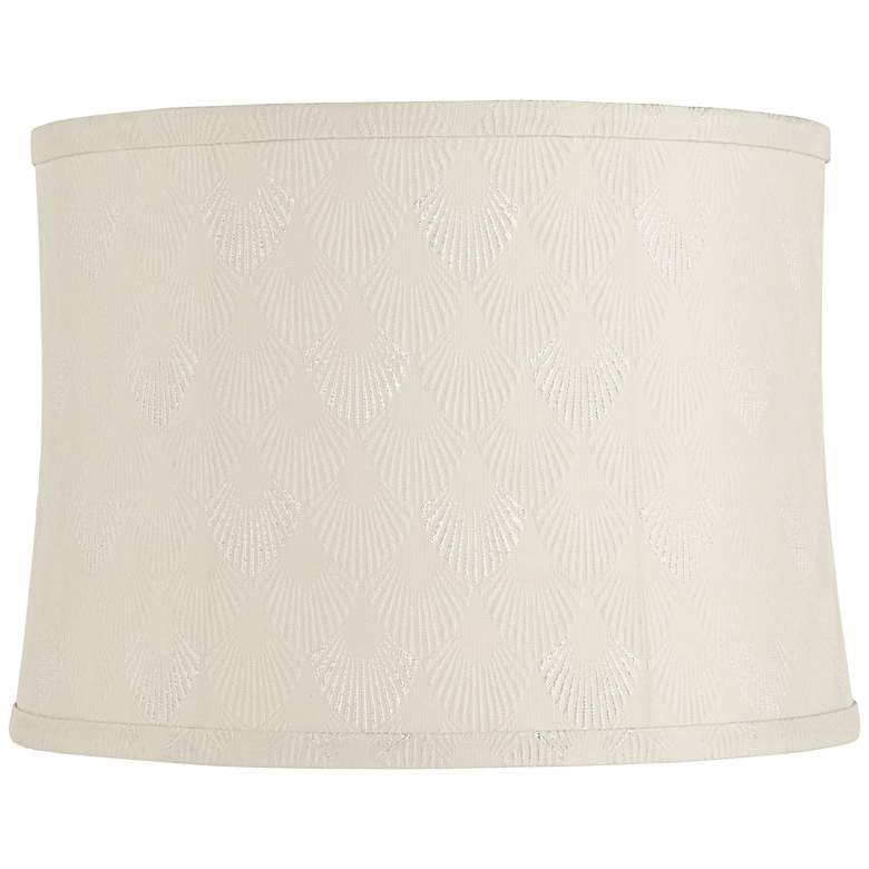 Image 1 Springcrest Abbi Soft Beige Shell Pattern Drum Lamp Shade 13x14x10 (Spider)