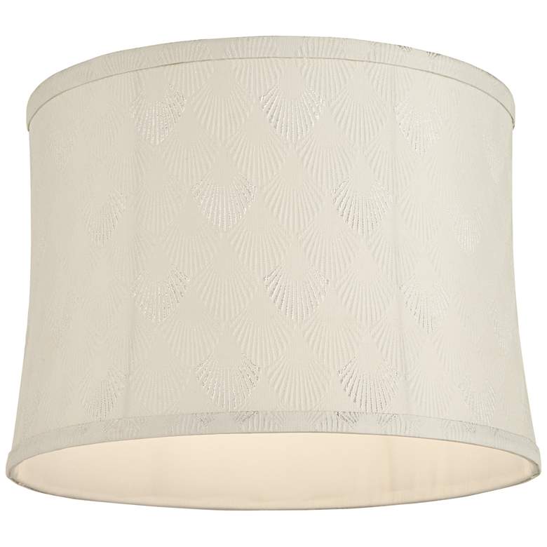 Image 3 Springcrest Abbi Soft Beige Shell Pattern Drum Lamp Shade 13x14x10 (Spider) more views