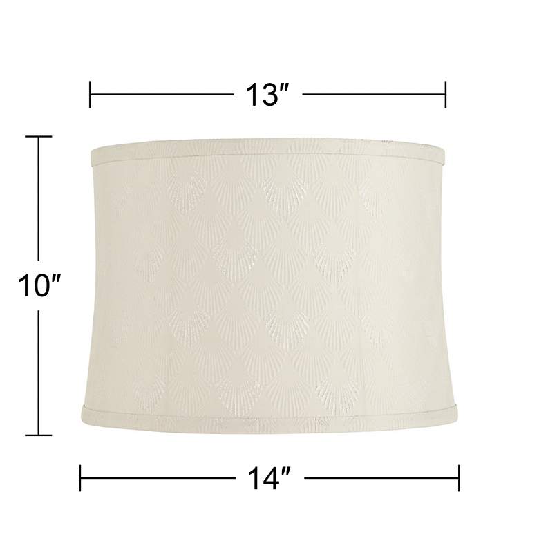 Image 7 Springcrest Abbi Soft Beige Shell Pattern Drum Lamp Shade 13x14x10 (Spider) more views