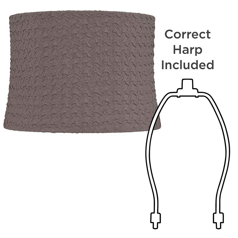 Image 6 Springcrest Abbi Textured Gray Softback Drum Lamp Shade 13x14x10 (Spider) more views