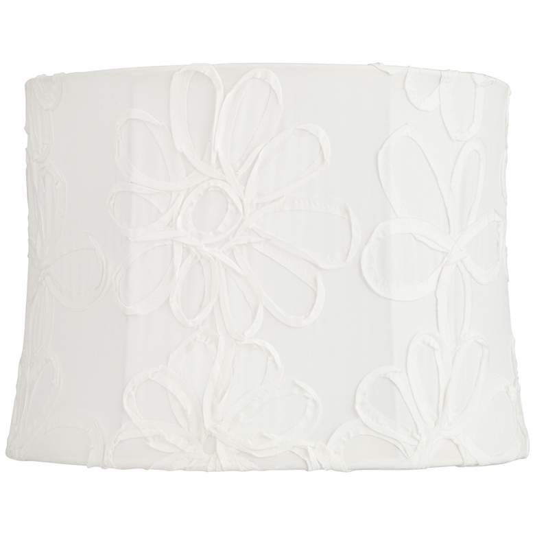 Image 1 Springcrest Abbi White Flower Softback Drum Lamp Shade 13x14x10 (Spider)
