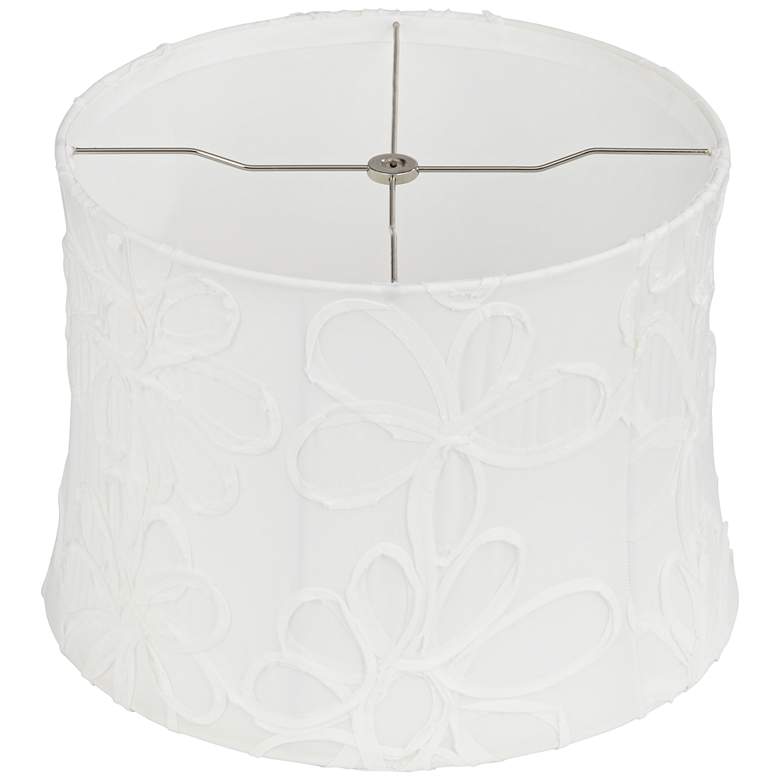 Image 4 Springcrest Abbi White Flower Softback Drum Lamp Shade 13x14x10 (Spider) more views