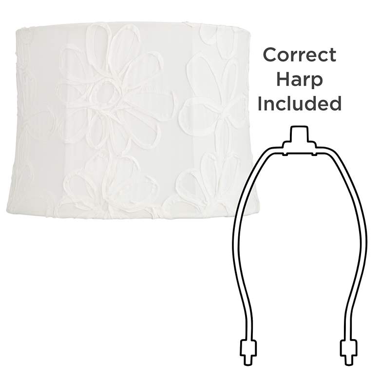Image 6 Springcrest Abbi White Flower Softback Drum Lamp Shade 13x14x10 (Spider) more views
