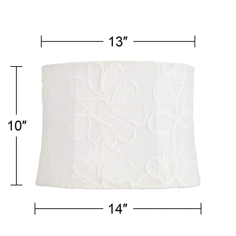 Image 7 Springcrest Abbi White Flower Softback Drum Lamp Shade 13x14x10 (Spider) more views