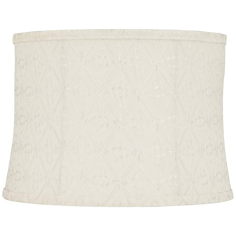 Image 1 Springcrest Abbi Winter White Softback Drum Lamp Shade 13x14x10 (Spider)