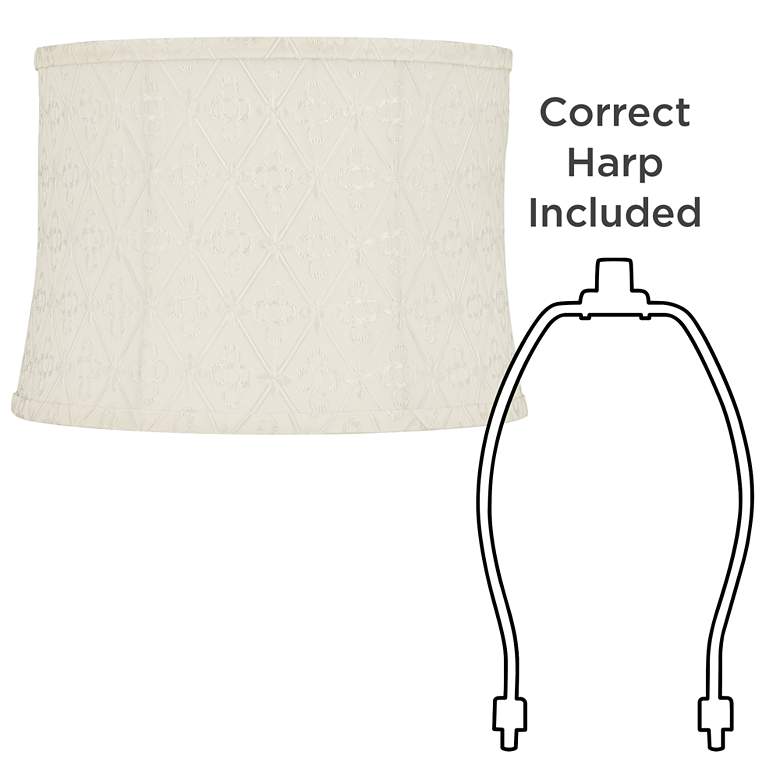 Image 6 Springcrest Abbi Winter White Softback Drum Lamp Shade 13x14x10 (Spider) more views