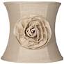 2_Springcrest Almond Linen with Flower Pinched Drum Shade 11x12x11 (Spider)