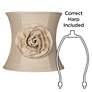 7_Springcrest Almond Linen with Flower Pinched Drum Shade 11x12x11 (Spider) more views