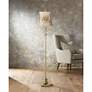 Springcrest Almond Linen with Flower Pinched Drum Shade 11x12x11 (Spider) in scene