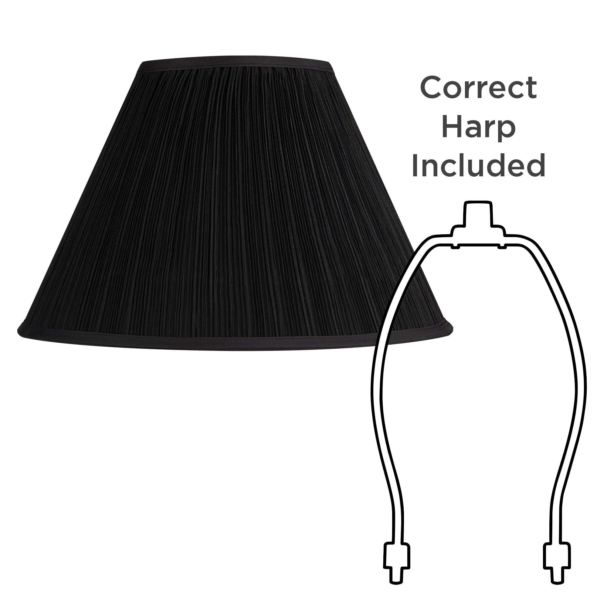 Image 6 Springcrest Amos Black Mushroom Pleated Lamp Shade 7x17 x11.5 (Spider) more views