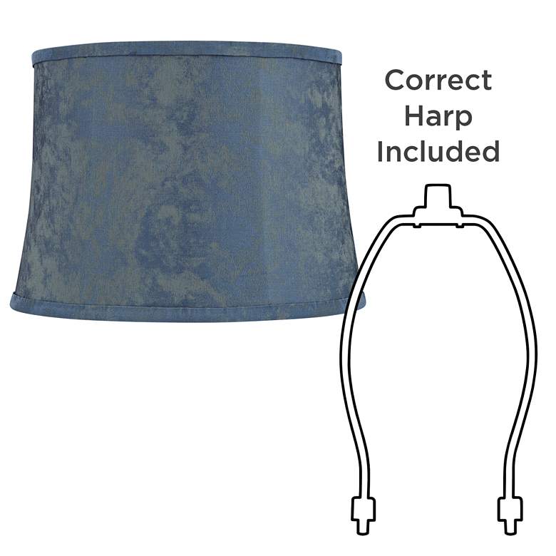 Image 6 Springcrest Andie Blue Softback Drum Lamp Shade 14x16x11.5 (Spider) more views