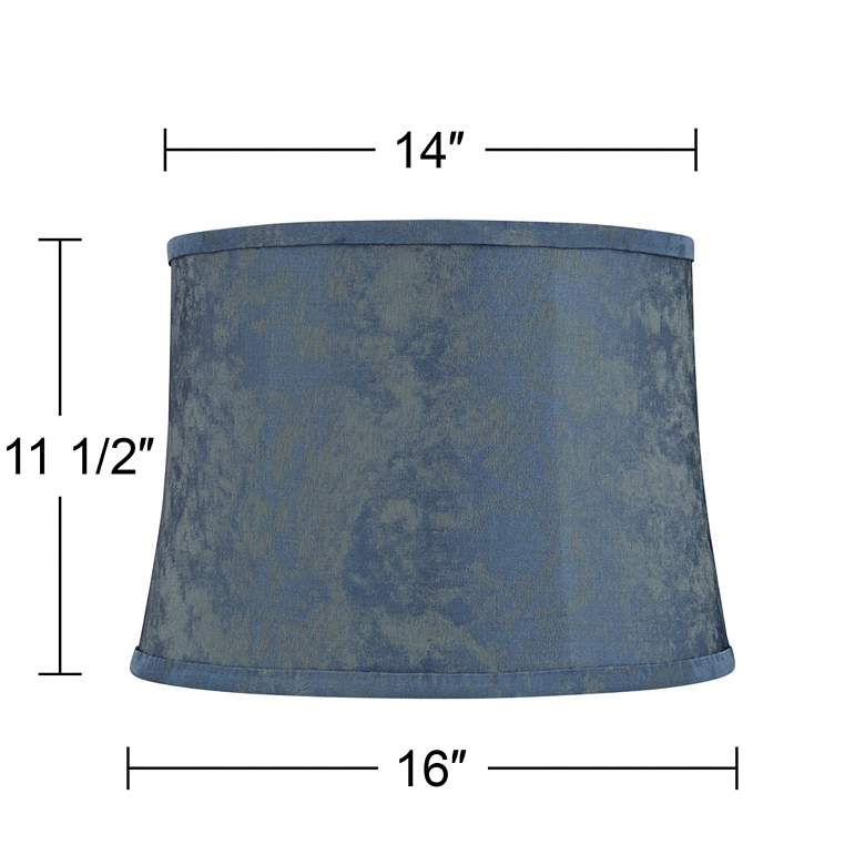Image 7 Springcrest Andie Blue Softback Drum Lamp Shade 14x16x11.5 (Spider) more views