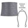 6_Springcrest Andie Gray Softback Drum Lamp Shade 14x16x11.5 (Spider) more views