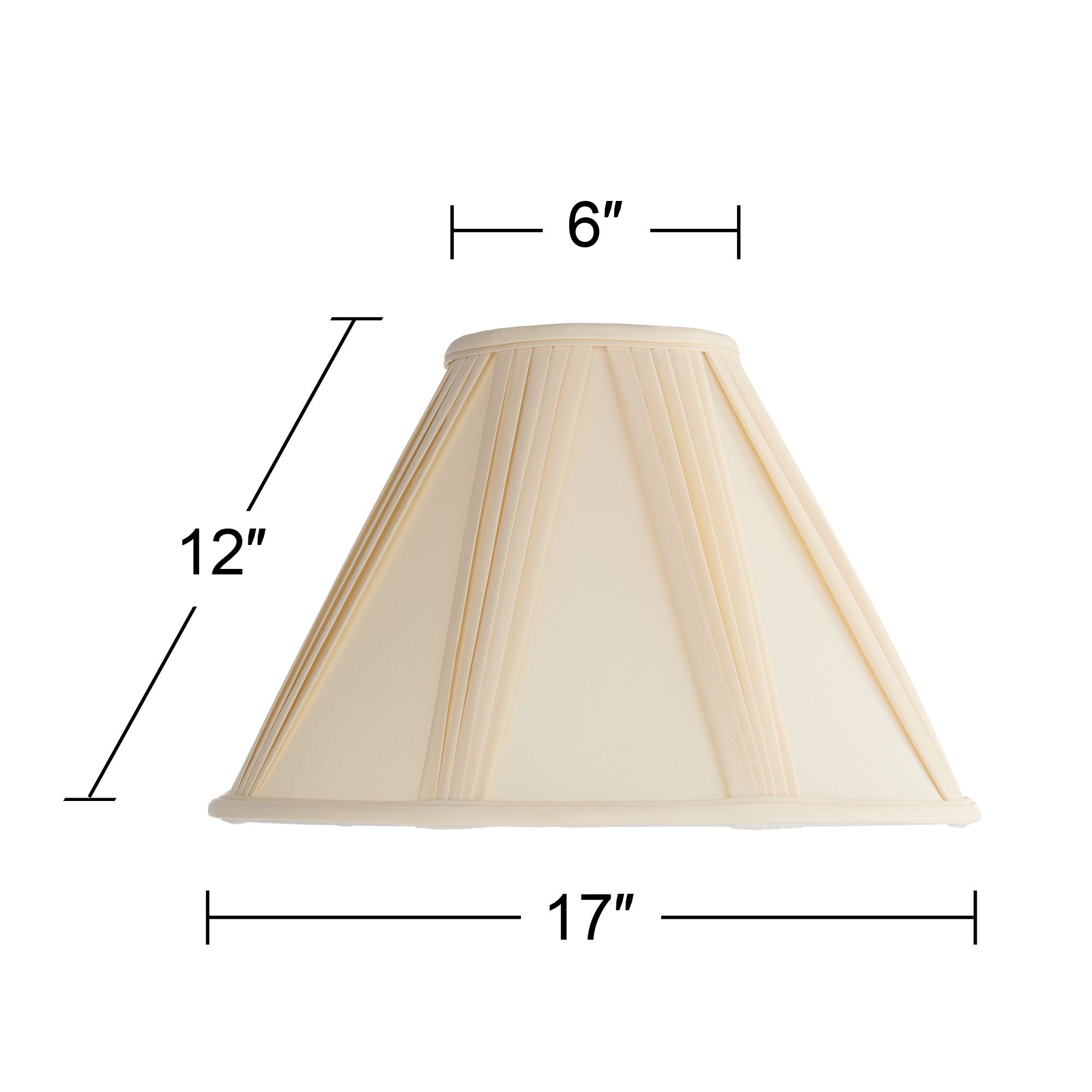 Springcrest Annecy Ivory French V-Drape Pleated Lamp Shade 6x17x12 (Spider)