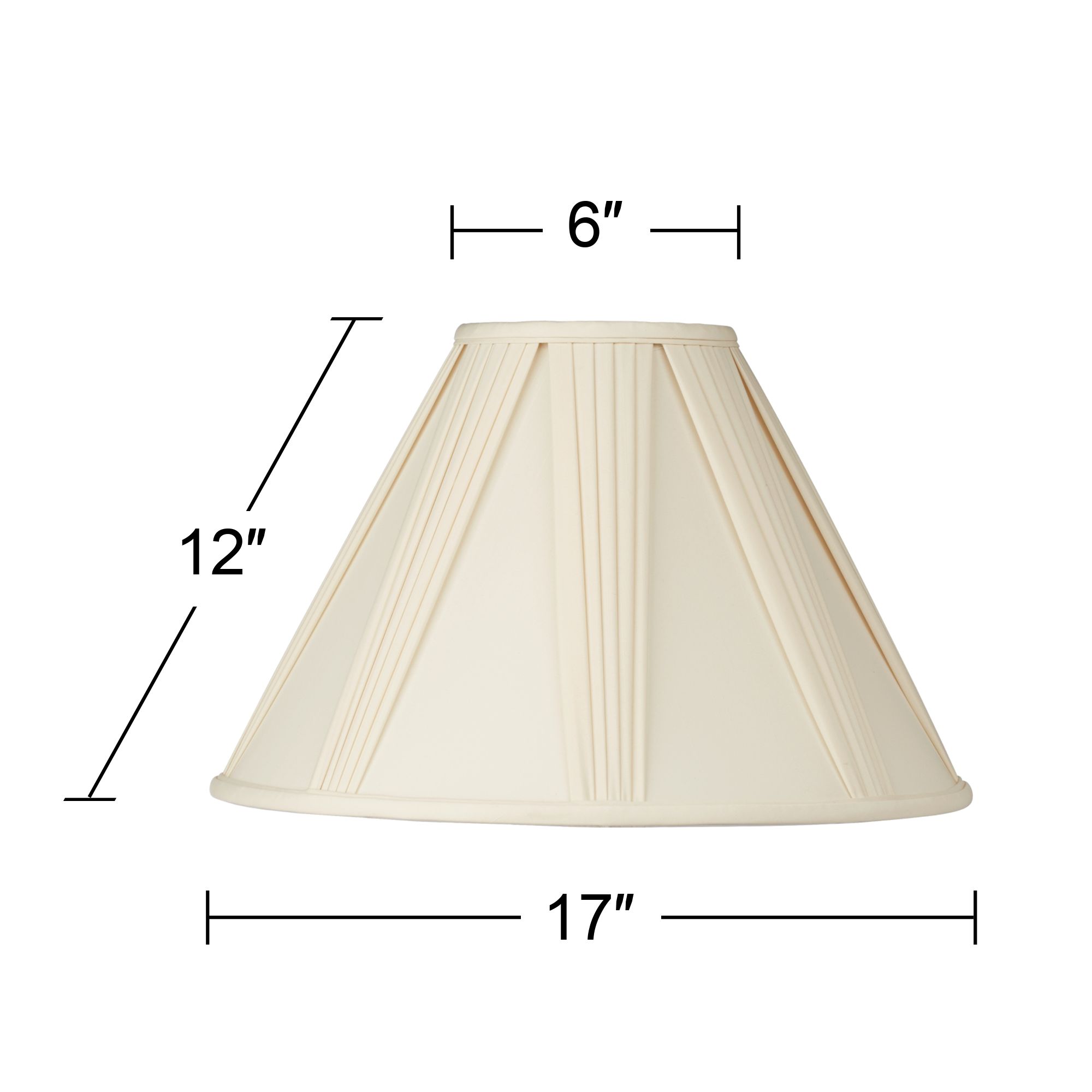 Image 5 Springcrest Annecy Ivory French V-Drape Pleated Lamp Shade 6x17x12 (Spider) more views