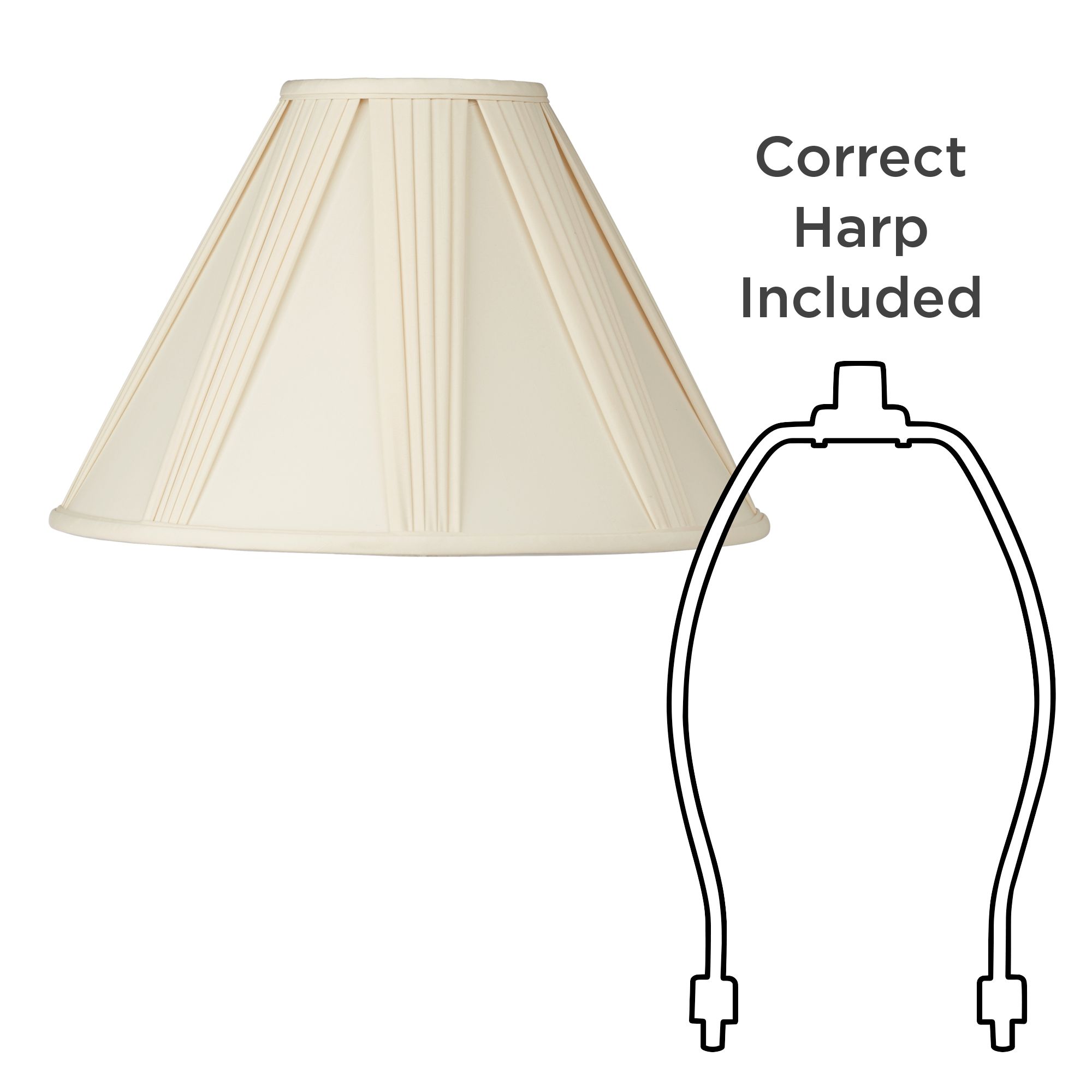 Image 6 Springcrest Annecy Ivory French V-Drape Pleated Lamp Shade 6x17x12 (Spider) more views