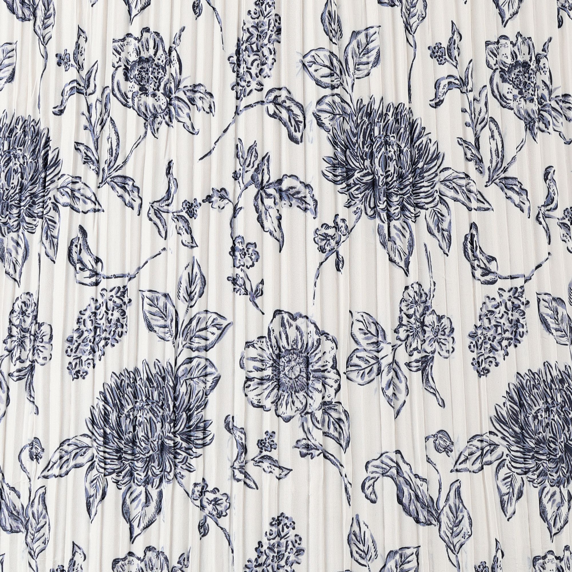 Image 2 Springcrest Annie Cobalt/White Floral Pleated Drum Shade 14x16x11 (Spider) more views