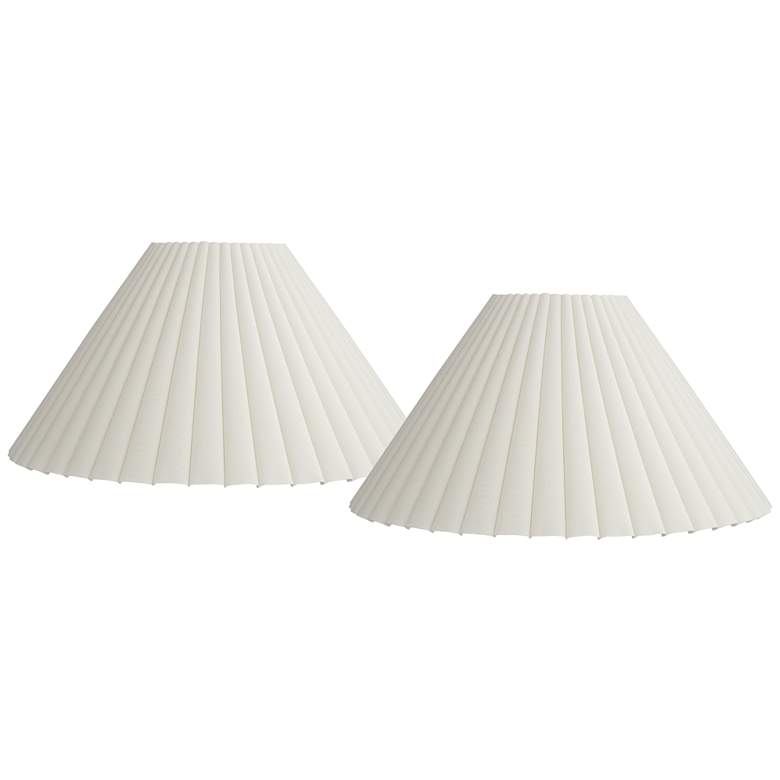 Image 1 Springcrest Antique White Box Pleat Shade 6.75x20.75x12.5 (Spider) Set 2