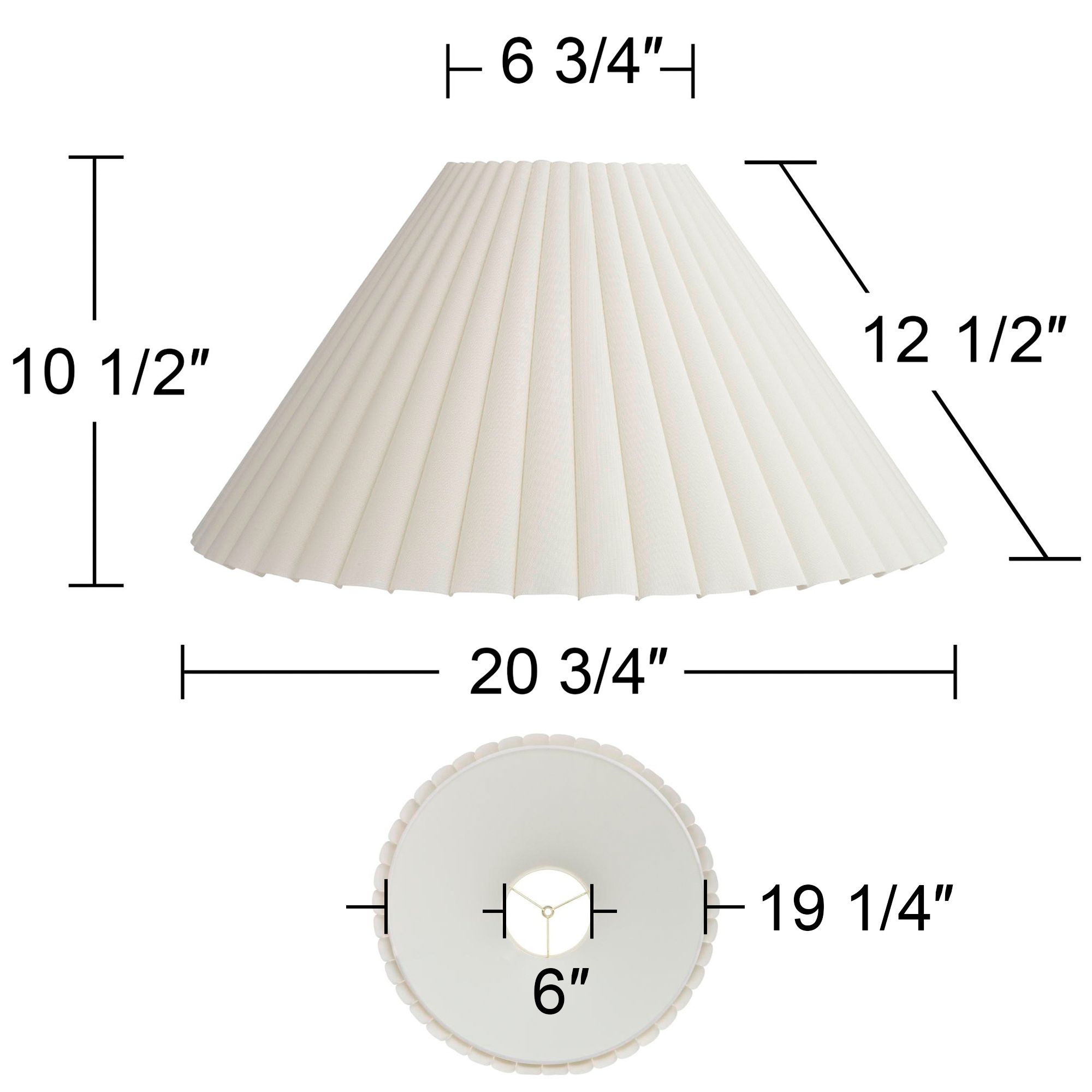 Springcrest Antique White Box Pleat Shade 6.75x20.75x12.5 (Spider) Set 2