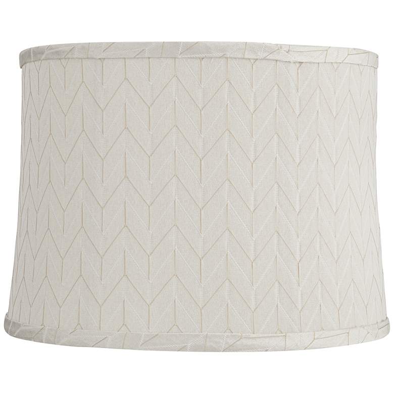 Image 1 Springcrest Barr Cream Chevron Pattern Lamp Shade 14x15x11 (Spider)