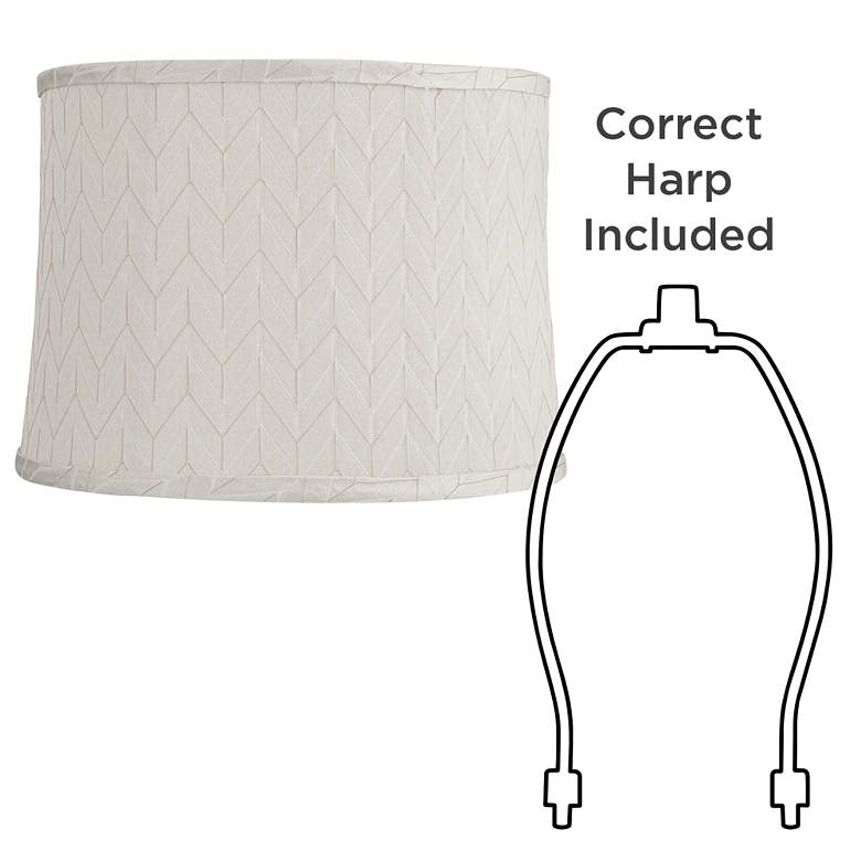 Image 6 Springcrest Barr Cream Chevron Pattern Lamp Shade 14x15x11 (Spider) more views