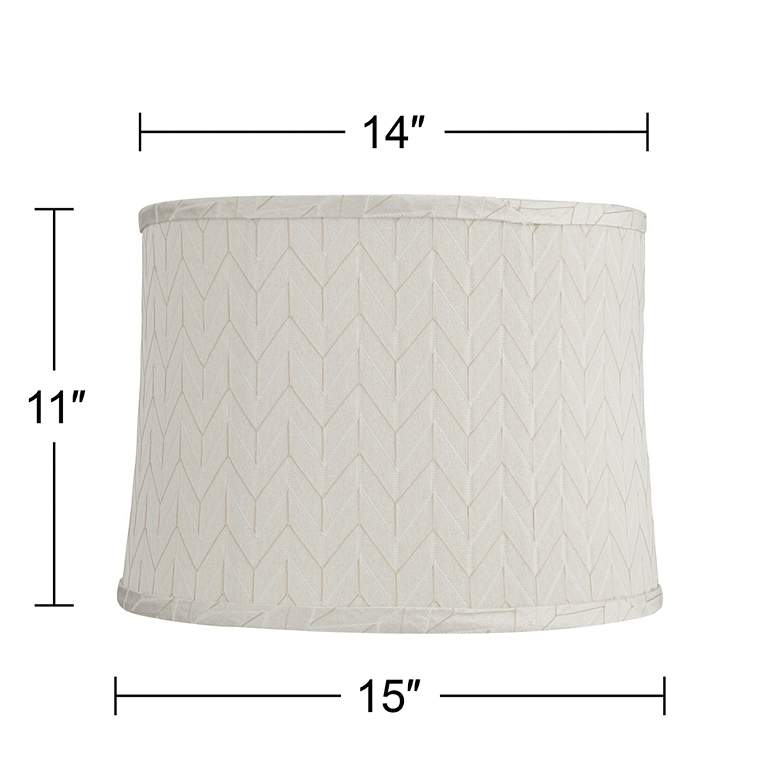 Image 7 Springcrest Barr Cream Chevron Pattern Lamp Shade 14x15x11 (Spider) more views