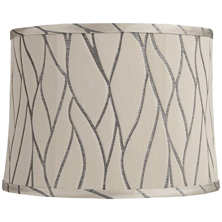 Image 1 Springcrest Barr Gray Abstract Softback Drum Lamp Shade 14x15x11 (Spider)