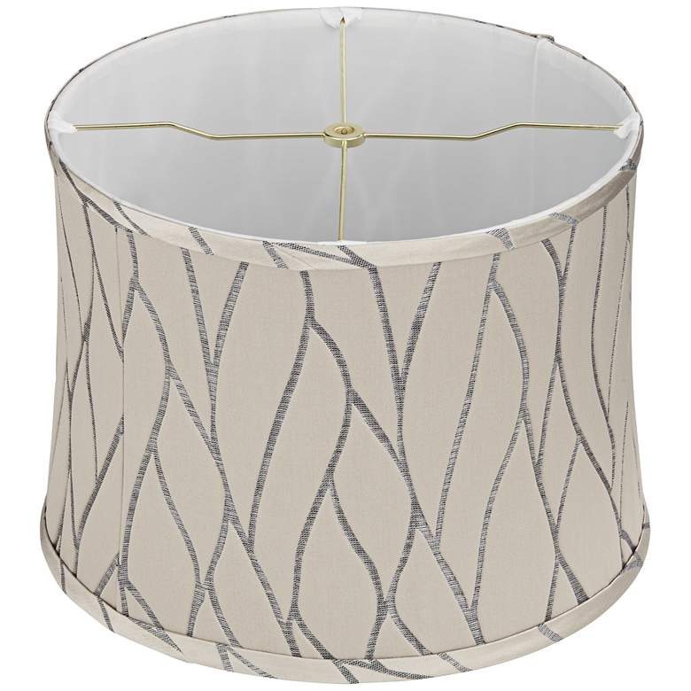 Image 4 Springcrest Barr Gray Abstract Softback Drum Lamp Shade 14x15x11 (Spider) more views