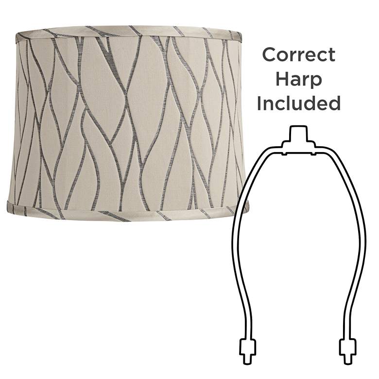 Image 6 Springcrest Barr Gray Abstract Softback Drum Lamp Shade 14x15x11 (Spider) more views