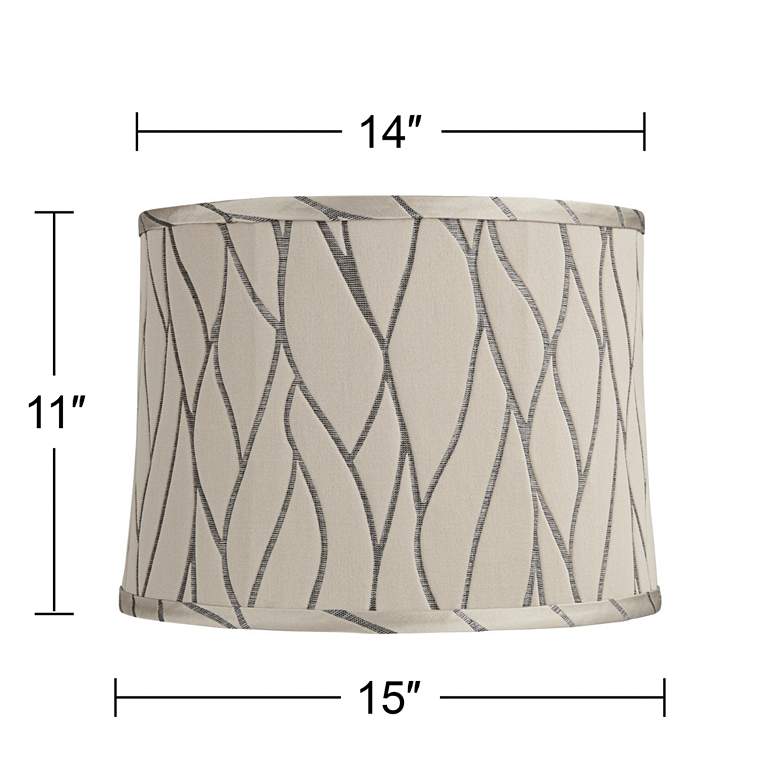 Image 7 Springcrest Barr Gray Abstract Softback Drum Lamp Shade 14x15x11 (Spider) more views