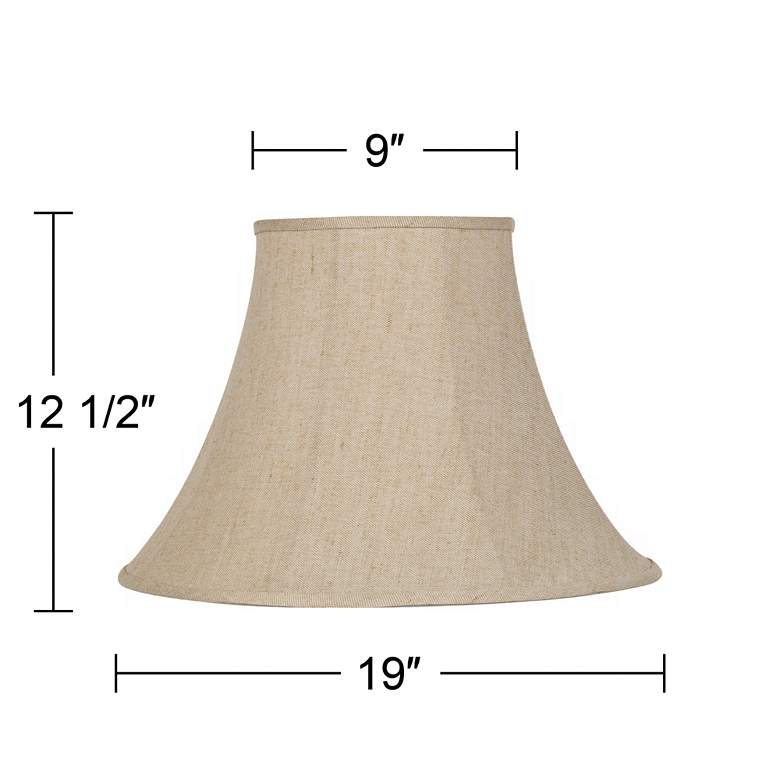 Image 5 Springcrest Beige Bell Linen Lamp Shade 9x19x12.5 (Spider) more views