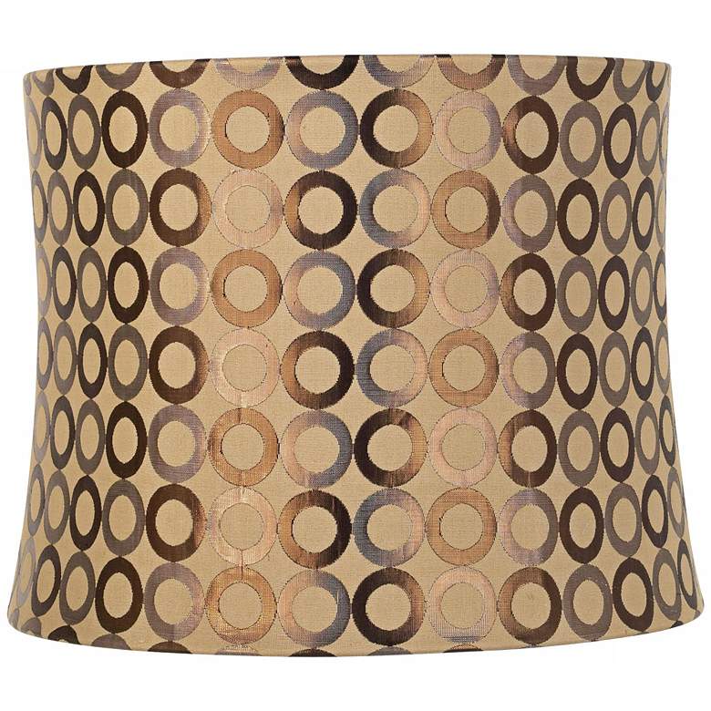Image 1 Springcrest Beige Embroidered Copper Circles Lamp Shade 13x14x11 (Spider)