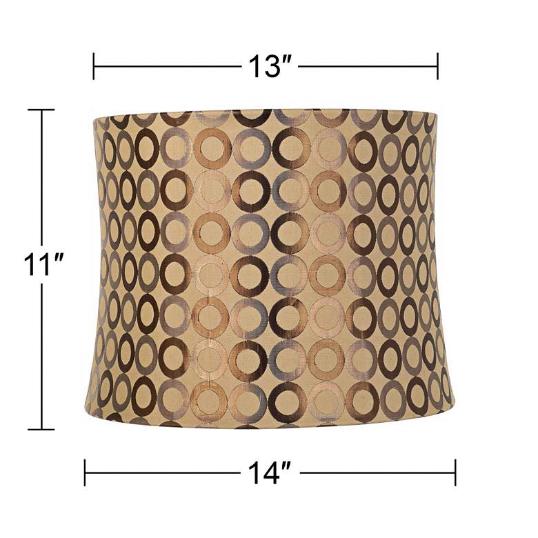 Image 5 Springcrest Beige Embroidered Copper Circles Lamp Shade 13x14x11 (Spider) more views