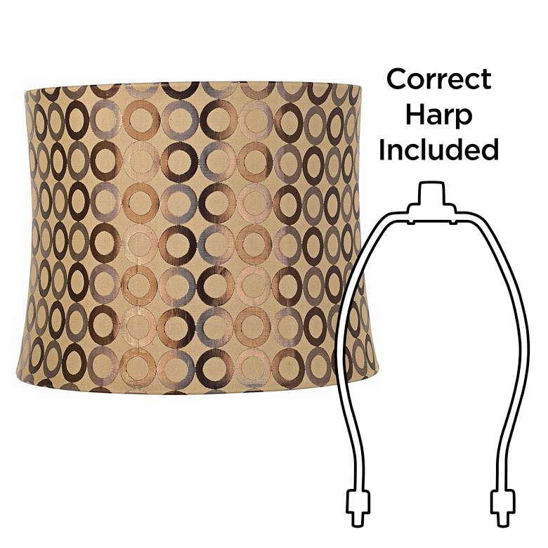 Image 6 Springcrest Beige Embroidered Copper Circles Lamp Shade 13x14x11 (Spider) more views