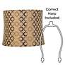 6_Springcrest Beige Embroidered Copper Circles Lamp Shade 13x14x11 (Spider) more views
