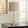 7_Springcrest Beige Embroidered Copper Circles Lamp Shade 13x14x11 (Spider) more views