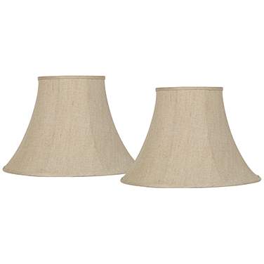 Springcrest Beige Linen Set of 2 Bell Lamp Shades 9x19x12.5 (Spider)
