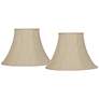 1_Springcrest Beige Linen Set of 2 Bell Lamp Shades 9x19x12.5 (Spider)