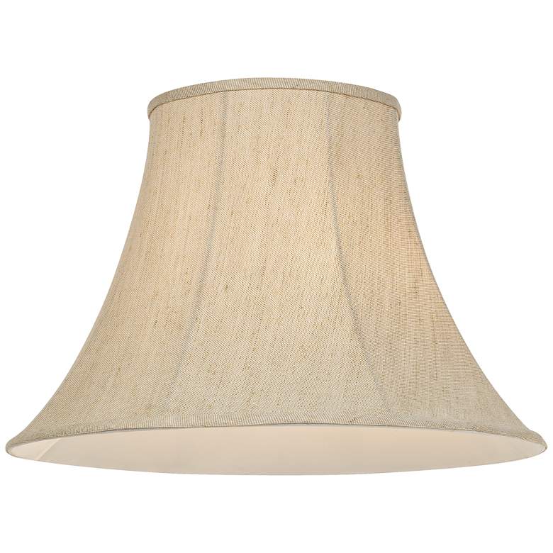 Image 3 Springcrest Beige Linen Set of 2 Bell Lamp Shades 9x19x12.5 (Spider) more views